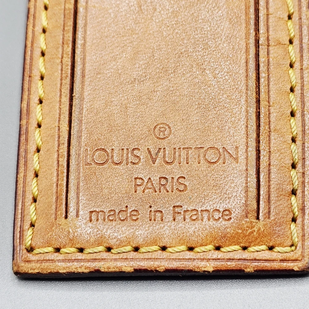 Louis Vuitton Brown Leather Luggage Tag